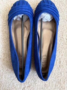 Ollio Royal Blue Suede Flats - Women’s Loafers
